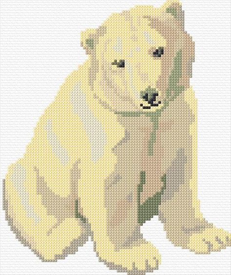 Bear Cross Stitch, Cross Stitch Calculator, White Bear, Online Pattern, Wild Life, Cross Stitch Charts, Brown Bear, Cross Stitch Designs, Polar Bear