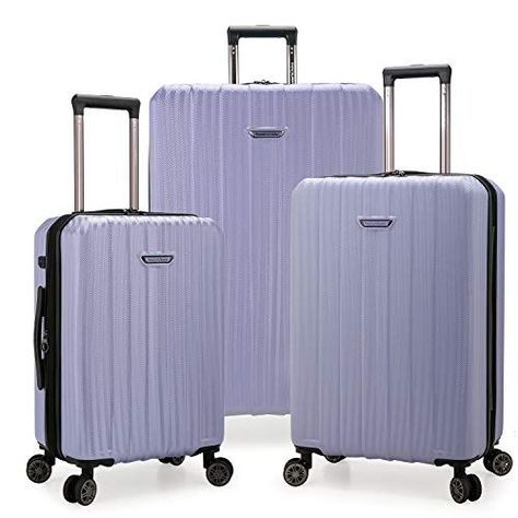 Purple Suitcase, Hardshell Suitcase, Conveyer Belt, Hardside Luggage Sets, Cute Suitcases, Herringbone Texture, Hard Shell Luggage, Stylish Luggage, 3 Piece Luggage Set