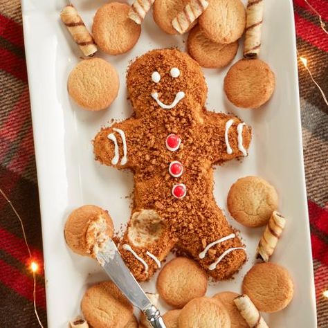 Christmas Cheeseball Shapes, Gingerbread Appetizer, Christmas Cheese Ball Shapes, Cheese Ball Shapes, Gingerbread Man Charcuterie Board, Christmas Cheeseball, Cheeseball Recipes, Charcuterie Ideas, Gingerbread Ideas