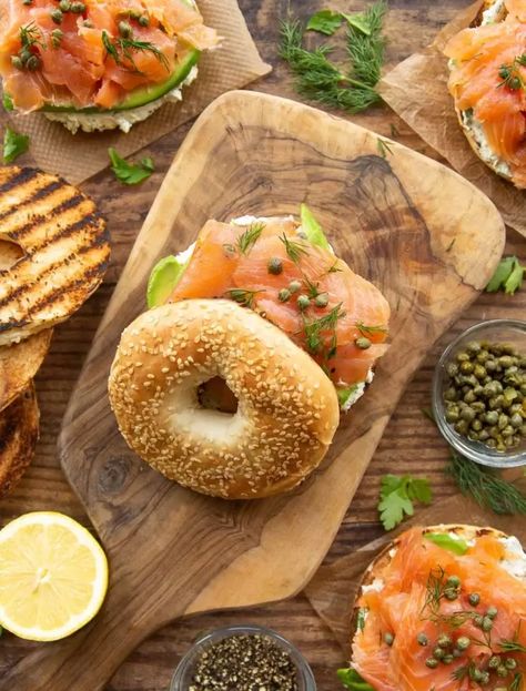 These Smoked Salmon Bagels are loaded with a homemade herb cream cheese, avocado and capers. They're easy to make and bursting with flavour! #bagels #salmon #lunch | www.dontgobaconmyheart.co.uk Recipe Smoked Salmon, Salmon Lunch, Smoky Salmon, Smoked Salmon And Cream Cheese, Cream Cheese Bagel, Herb Cream Cheese, Salmon And Cream Cheese, Coffee And Bagel, Smoked Salmon Cream Cheese