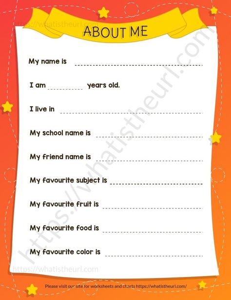 This is another design for the “All about myself” worksheet. We have many different designs for “about me” and “about myself” worksheets. It is one of them. Please comment your thoughts on the design.Please download the PDF All About Myself for KG, UKG, and Little kids – Design 3 Myself Worksheets For Grade 1, About Myself Worksheet For Kids, Myself Worksheets For Kids, About Myself Worksheet, My Name Is Worksheet, All About Myself, All About Me Worksheet, Abc Worksheets, Toddler School