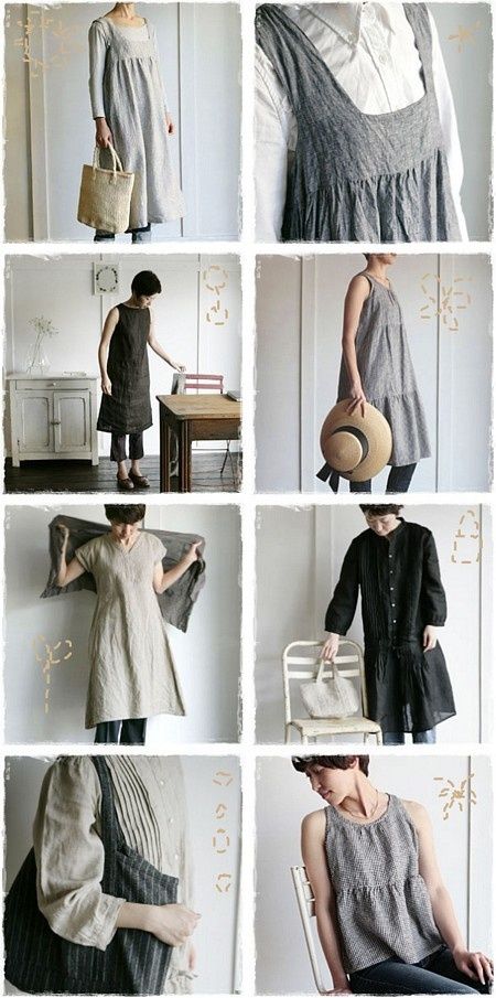 fog linen works Fog Linen Work, 일본 패션, Mori Fashion, Fog Linen, Japanese Sewing, Linen Fashion, Sweet Style, Linen Apron, Linen Dresses