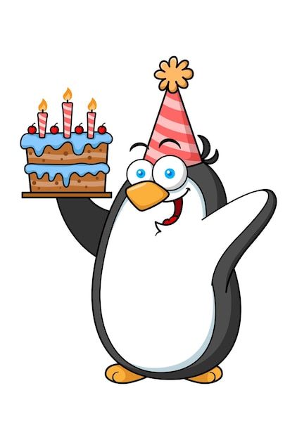 Cake Advertisement, Holding Birthday Cake, Sheep Outline, Penguin Mascot, Cartoon Chef, Birthday Cake Cake, Premium Vector Cartoon, Cartoon Penguin, Ghost Cartoon