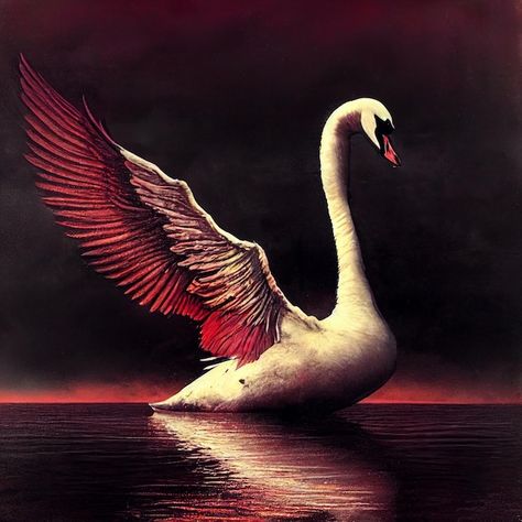 Moonlit Lake, Lake At Night, Beautiful Swan, Photo Beautiful, Swan Lake, Swans, Premium Photo, 1 Million, At Night