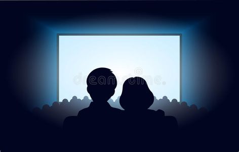 Silhouettes a loving couple at movie theater. On the image is presented silhouet #Sponsored , #Affiliate, #PAID, #loving, #movie, #presented, #couple Movie Theater Painting, Movie Theater Couple, Memories Drawing Ideas, Movie Theater Drawing, Movie Theater Illustration, Theater Illustration, Movie Canvas Painting, Art Class Posters, Romantic Movie Night