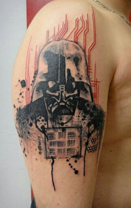 Star Wars Darth Vader Xoil Tattoo, Stormtrooper Tattoo, Xoil Tattoos, Vader Tattoo, Darth Vader Tattoo, Nerdy Tattoos, Movie Tattoo, Tattoos Mandala, Geek Tattoo