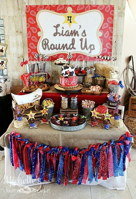 Western dessert table Rodeo Birthday Parties, Cowboy Theme Party, Dessert Table Birthday, Western Birthday Party, Rodeo Party, Cowboy Birthday Party, Western Birthday, Rodeo Birthday, Western Theme Party