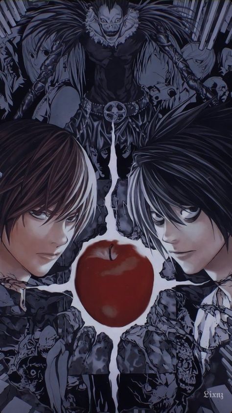 Deathnote Wallpaper, Gangsta Wallpaper, Sculpture Inspiration, Wallpaper Icon, Notes Art, Best Anime, Manga Covers, Dark Anime, Art Inspiration Drawing