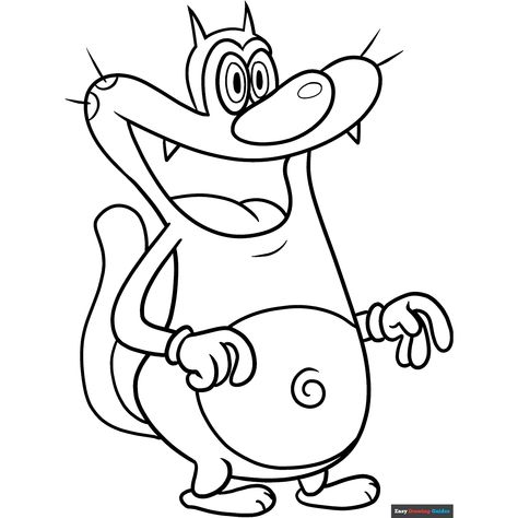 Free Oggy from Oggy and the Cockroaches Coloring Page for Kids Oggy And The Cockroaches Tattoo, Oggy Drawing, Oggy And The Cockroaches Sketch, Oggy And The Cockroaches Drawing, Marky Oggy And The Cockroaches, Oggy And The Cockroaches Art, Oggy And The Cockroaches, Roach Eating Krabby Patty Painting, Cat Drawing For Kid