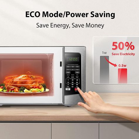 【Pre-programmed sensor menu】 for optimum heating of popular foods like pizza, potatoes, veggies and more; Power Wattage (Microwave): 1100W; Rated Voltage: 120V - 60Hz
【Stylish Appearance with Large Interior, fitting a 12inch Pizza】Black exterior, 20.51 x 17.14 x 12.83 inch (w x d x h); large 1. 2 cubic feet capacity, cavity 13.07 x 15 x 9.5 inch (w x d x h), removable turntable 12.4 inch (diameter) Countertop Microwave Oven, Convection Cooking, Microwave Convection Oven, Stainless Steel Microwave, Countertop Microwave, Microwave Cooking, Kitchen Timers, Microwave Ovens, Humidity Sensor