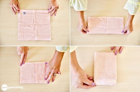 cluttered.   Listerine And Vinegar Foot Soak For Dry, Cracked Feet How To Fold Wash Cloths, How To Fold Hand Towels, Vinegar Foot Soak, Fold Hand Towels, Easy Napkin Folding, Folding Towels, How To Fold Towels, How To Fold, Napkin Folding