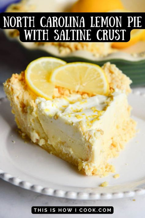 This North Carolina Pie recipe, also known as Atlantic Beach Pie is a simple but decadent, creamy lemon pie with a signature Saltine crust. So good and refreshing! #northCarolinaLemonPieRecie #AtlanticBeachPieRecipe #condensedMilkLemonPie North Carolina Lemon Pie Recipe, North Carolina Lemon Pie, Atlantic Beach Pie Recipe, Boardwalk Pie, Saltine Crust, Creamy Lemon Pie, Beach Pie, Summer Pies, Atlantic Beach Pie