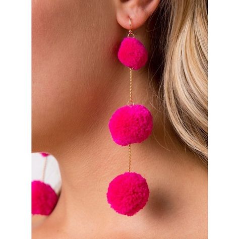 Cabin Embroidery, Pom Pom Jewelry, Crafty Jewelry, Pom Earrings, Clean Gold Jewelry, Pom Pom Earrings, Storage Tips, Pom Pom Crafts, Kawaii Jewelry