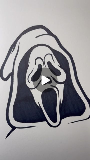 𝐁𝐞𝐧𝐣𝐢 𝐒𝐭𝐮𝐟𝐟 on Instagram: "Ghost face drawing tutorial 🗣️👻 #fyp #art #drawing #ghostface #scream #halloween" How To Draw Ghost Face Step By Step, How To Draw Ghostface Step By Step, How To Draw Ghost Face, Scream Ghostface Drawing, How To Draw Ghostface, Ghost Face Sketch, Ghostface Drawing Easy, Ghost Face Drawing, Draw Ghost