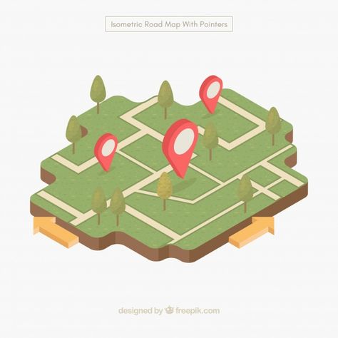 Maps Design Illustration, Isometric Map Illustration, Map Location Design, Location Map Design Graphics, Map Graphic Design, Road Map Design, Hazard Map, Map Illustrations, Cartoon Map