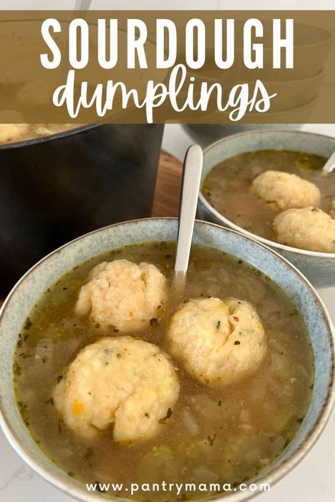 Easy Sourdough Dumplings [quick discard + overnight methods] Sourdough Dumplings, Use Sourdough Discard, Homemade Dumplings Recipe, Active Sourdough Starter, Stew And Dumplings, Dumpling Dough, Sourdough Starter Discard Recipe, Easy Sourdough, Dumplings Recipe