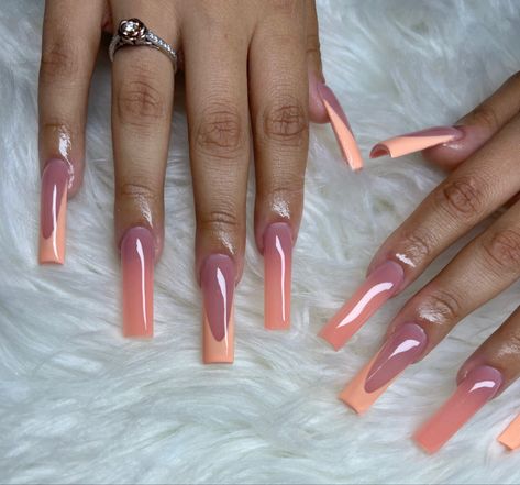 #nails #recipe #aesthetic #tiktok #strangerthings #nailsofinstagram #trending #trendynails #viral #summernails #cutenails #peachnails #nailart #naildesign #nailinspo💅🏻 #nailinspiration Peachy Nails, Recipe Aesthetic, Peach Nails, Aesthetic Tiktok, Long Acrylic Nails, Nails Ideas, Trendy Nails, Nails Inspiration, Cute Nails