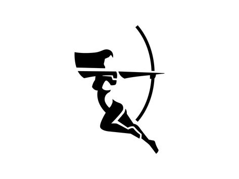 Archer Woman Logo by NRLMSTF Bow And Arrow Logo, Archer Woman, Archery Logo, Woman Logo, Arrow Logo, Bow And Arrow, Archery, Global Community, Creative Professional