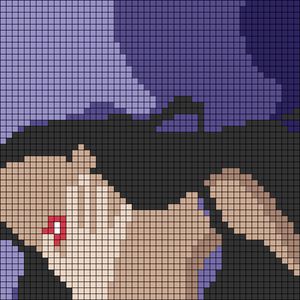 Alpha pattern #157488 | BraceletBook Bridgerton Pixel Art, The Weeknd Alpha Pattern, Olivia Rodrigo Crochet Tapestry, Pixel Face Art, Sabrina Carpenter Pixel Art, Olivia Rodrigo Alpha Pattern, Album Cover Tapestry Crochet, Olivia Rodrigo Perler Beads, Crochet Olivia Rodrigo