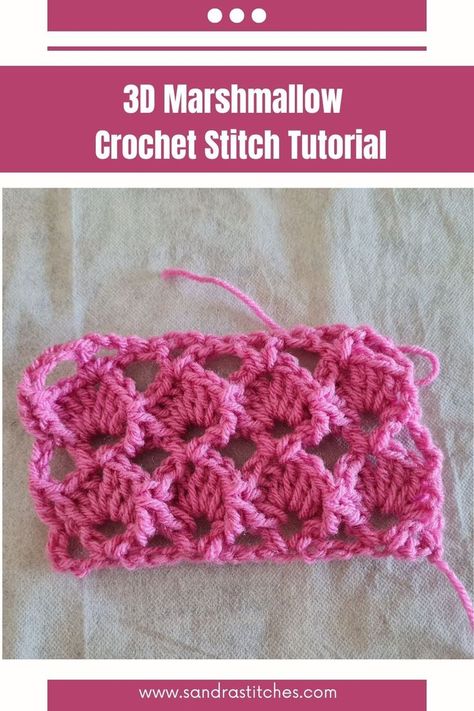 3D marshmallow stitch crochet tutorial- video Shell Crochet Pattern, Shell Stitch Crochet, Shell Crochet, Step By Step Crochet, Stitch Tutorial, Blanket Sweater, Shell Stitch, Afghan Patterns, Stitch Crochet