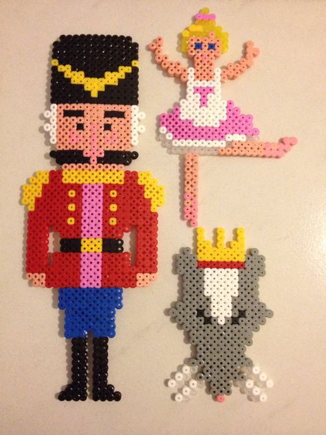 Nutcracker Suite  Christmas decoration  Perler beads Nutcracker Perler Beads, Nutcracker Perler Bead Patterns, Nutcracker Crafts, Christmas Perler Beads, Perler Creations, 3d Perler Bead, Fusion Beads, Perler Bead Templates, Perler Crafts