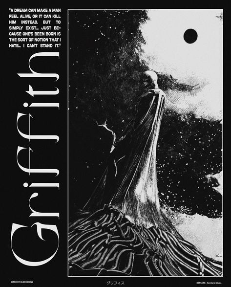 Dark Graphic Design Poster, Berserk Graphic Design, Illustrative Poster Design, Fantasy Poster Design, Dark Graphic Design, Fantasy Graphic Design, Brutalism Graphic Design, Berserk Design, Anime Graphic Design