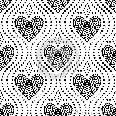 Dot Pattern Vector, Heart Printable, Black And White Heart, Heart Symbol, Art Black And White, Seamless Pattern Vector, Pattern Vector, Dot Art, White Heart