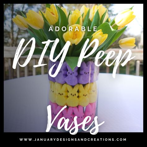 One of the best ways to add some fast and inexpensive creativity to your Easter Design is to use a few Adorable Easter Bunny Vases. Yes Easter Peeps in your décor! I know its wild! Does anyone actually eat the peeps? No? Same here! They are so cute but I never see kids actually eat them - I cannot count the amount of times I have thrown out colorful hard marshmallows in the months after Easter. This is a really great way to use these iconic Easter treats! Easter Floral Designs, Easter Vase, Fresh Tulips, Easter Side Dishes, Easter Flower Arrangements, Vase Diy, Easter Arrangement, Marshmallow Peeps, Veggie Delight