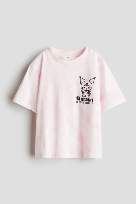 Printed T-shirt Kuromi T Shirt, Pink Kuromi, Cycling Shorts, Girls Prints, Ribbed Neckline, Jersey Shirt, Printed Design, Tshirts Online, Fashion Company