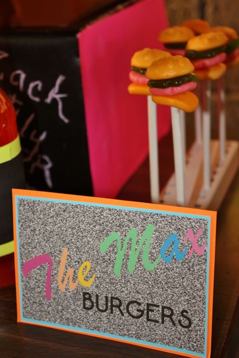 "The Max" menu theme for a SBTB party! Saved By The Bell Party, 90s Party Ideas, 30th Bday Party, 90s Theme Party, 80s Theme Party, Fun Party Themes, 90's Birthday Party, 30th Bday, 90s Theme