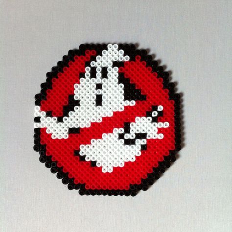 Ghostbusters / hama bead perler pattern - Bügelperlen Hammer Beads Ideas, Hammer Beads, Melty Bead Designs, Melt Beads Patterns, Hama Art, Hamma Beads Ideas, Pixel Beads, Melty Bead Patterns, Easy Perler Beads Ideas