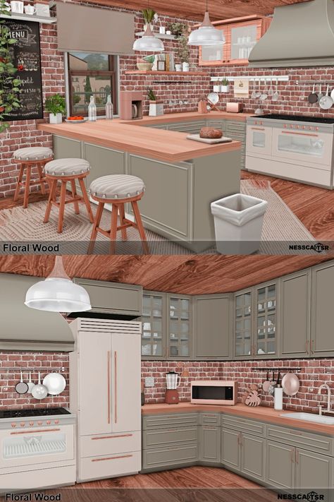 Floral Wood is a beautiful, bright kitchen where you can comfortably cook dinner for the whole family.✨Have fun!✅BASE GAME + CC from TSR ✌️Click on the post and download✔️ THX❤️ #ts4builds #sims4 #sims4builds #sims4home #sims4builds #sims4buildsideas #ShowUsYourBuilds #thesims4 #Sims4 #sims4game #ts4 #sims4houses #sims4cc #sims4interior #ts4cc #thesims4 #ts4house #simshousedesign #sims4rooms #simsbuilds #simsbuild #sims4cc #ccfinds #s4 #s4cc Sims 4 Kitchen Ideas Base Game, Sims 4 Base Game Room Ideas, Sims 4 Kitchen Ideas, Butcher Block Counter, Sims 4 Kitchen, Big Kitchen, Bright Kitchens, Sims Building, Sims House Plans