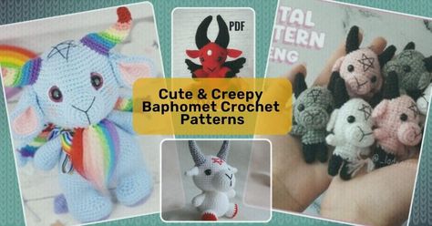 Hello, fellow crochet fanatics! Ready to crochet something occult and yet somehow also super cute? Enter: Baphomet crochet patterns. This collection of patterns, such as 'Baku the Baphomet Crochet Pattern with Wings,' 'Baphomet Amigurumi Crochet Baphomet Crochet Pattern Free, Crochet Baphomet, Baphomet Amigurumi, Creepy Crochet, Bookmark Pattern, Cute And Creepy, Crochet Bookmark Pattern, Crochet Bookmark, Crochet Pattern Instructions