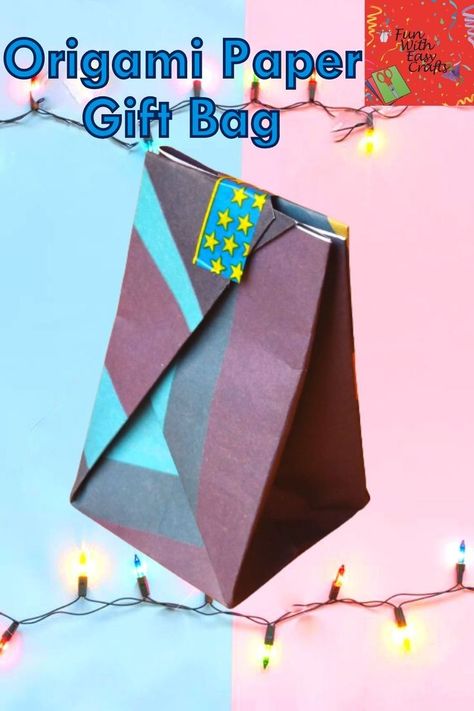 If you wanna make a paper gift bag with just folding then you have to check this out. Have a FUN!!!TASTIC Folding....... Origami Gift Bag Easy, Origami Gift Bag, Origami Bags, Bag Origami, Diy Gift Bag, Origami Gifts, Origami Bag, Gift Bags Diy, Easy Origami