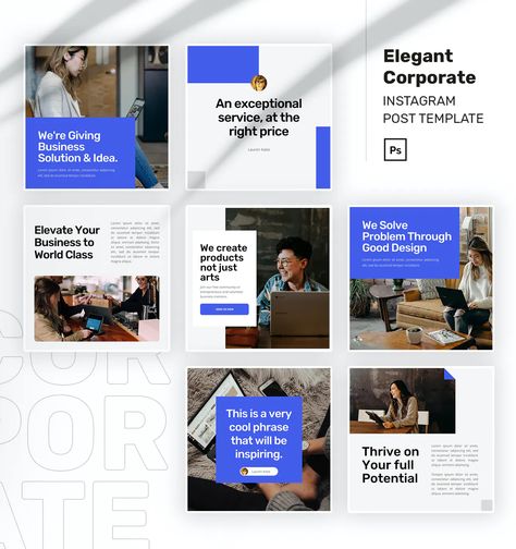 Best Templates Instagram, Case Study Instagram Post, Corporate Ig Feed, Layout For Instagram Post, Corporate Template Design, Corporate Instagram Feed Design, Corporate Social Media Template, Corporate Graphic Design Social Media, Corporate Instagram Post Design