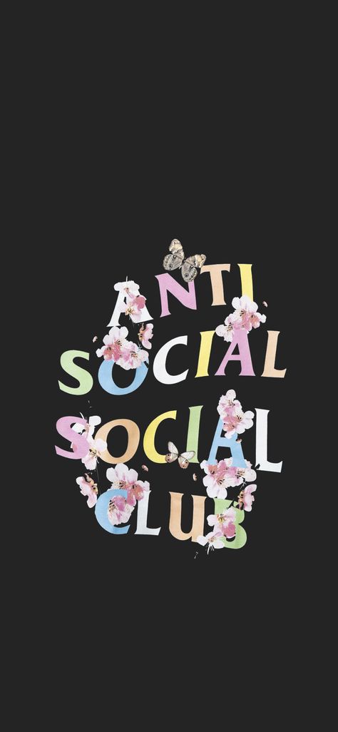 Anti Social Wallpaper, Antisocial Wallpaper, Anti Social Social Club Wallpaper, Antisocial Social Club, Typo Logo Design, Chanel Wallpapers, Simplistic Wallpaper, Kaws Wallpaper, Estilo Kylie Jenner