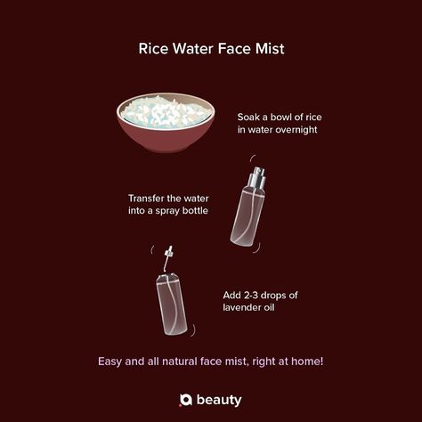 Airblack Beauty Club on Instagram: “The perfect face mist for summers can be made right at home with easily available products. Rice water hydrates the face and keeps it…” How To Make Face Mist Sprays, Rice Face Mist, Face Mist Recipe, Diy Face Mist, Hydrating Facial Mist, Face Mist Spray, Soap For Sensitive Skin, 2024 Goals, Face Spray