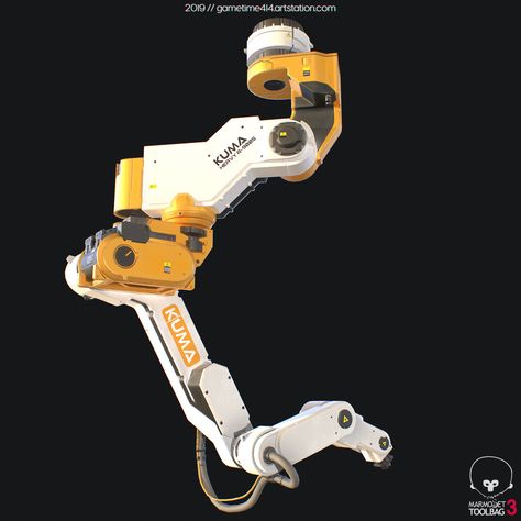 ArtStation - KUMA Robot Arm, gametime 414 Robot Arm Concept Art, Robotic Arm Concept Art, Fantasy Mechanical Arm, Robot Arm Steampunk, Industrial Robot Arm Design, Industrial Robotic Arm, Robot Images, Robot Tattoo, Home Basketball Court