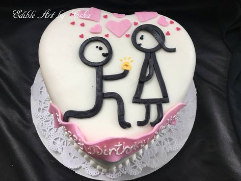 Proposal cake Proposal Cake Ideas Marry Me, Proposal Cakes Ideas, Proposal Cake, Afrikaans Language, Girly Cakes, Friends Cake, Cakes For Women, Engagement Party Decorations, Me As A Girlfriend