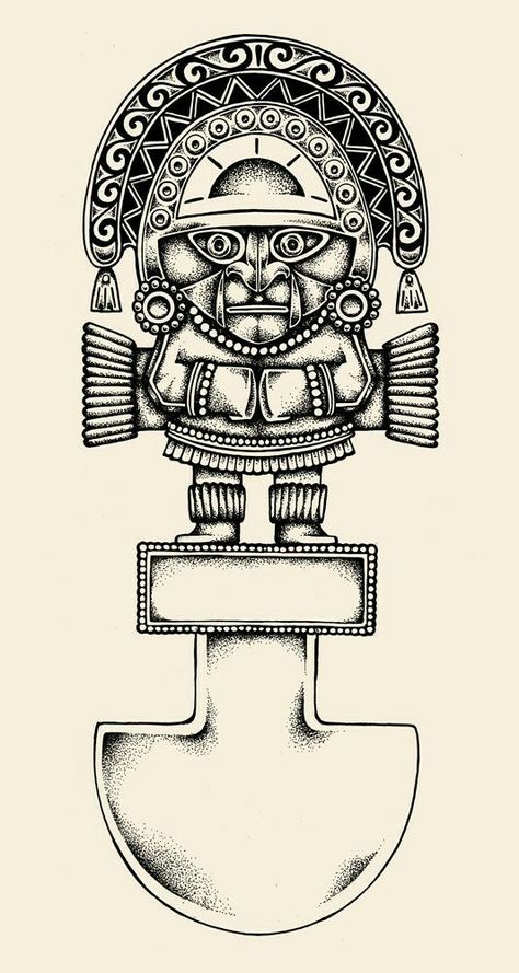 Peru Tattoo, Inca Art, Samoan Designs, Tattoo Black And White, Mayan Tattoos, Vogel Tattoo, Inca Tattoo, Mayan Symbols, Peruvian Art