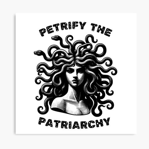 Get my art printed on awesome products. Support me at Redbubble #RBandME: https://www.redbubble.com/i/canvas-print/PETRIFY-THE-PATRIARCHY-MEDUSA-GODDESS-WITCHCRAFT-MYTHOLOGICAL-HEX-by-Arwen-Art/166270033.5Y5V7?asc=u Medusa Goddess, Goddess Witchcraft, The Patriarchy, My Art, Awesome Products, Canvas Print, Canvas Prints, Art Prints, Canvas