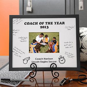 Coach Of The Year Signature Frame Baseball Team Party, Personalized Coach Gifts, Soccer Senior Night, Signature Picture Frame, Personalized Basketball Gifts, Coaches Gifts, Hockey Coach Gifts, Cheer Coach Gifts, Coach Appreciation