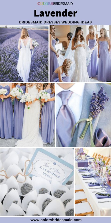 Wedding Ideas Purple, Lavender Wedding Decorations, Lavender Wedding Theme, Lilac Bridesmaid, Greenery Flowers, Lavender Bridesmaid, Dresses Lavender, Lavender Bridesmaid Dresses, White Bridal Gown