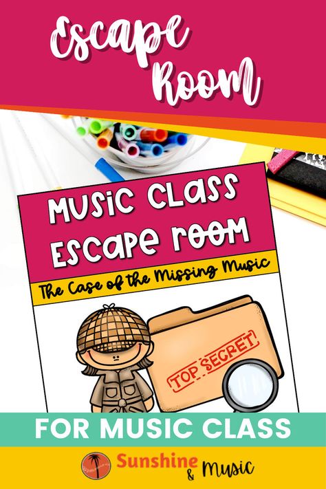 music escape room Last Days Of School, End Of Year Review, Escape The Room, Music Activities For Kids, Music Class Activities, Year Review, Elementary Music Lessons, Review Activities, Music Activities