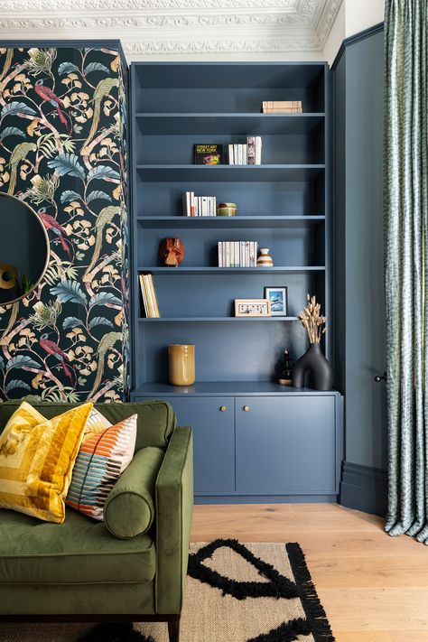 Deep Blue London - Victorian - Living Room - London - by Anca Rotaru Design Studio | Houzz UK London Living Room, Victorian Living Room, Camden London, Room London, London Living, Camden Town, Joinery, Deep Blue, Design Studio