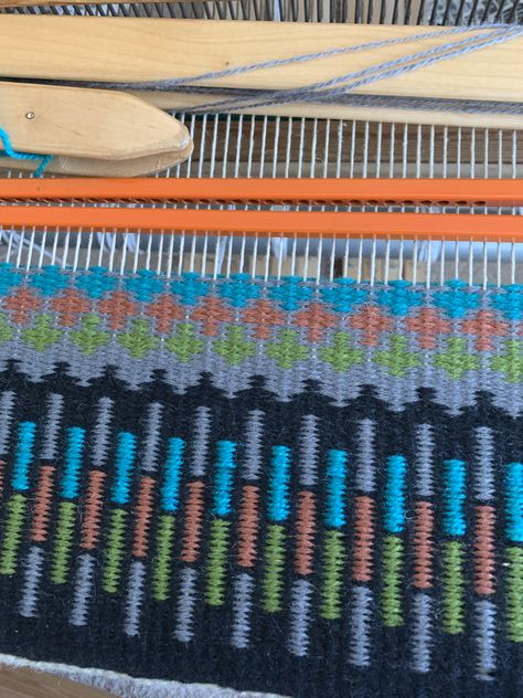 Looms For Sale, Weaving Patterns Loom, Swedish Weaving Patterns, Swedish Rug, Metal Beam, Swedish Weaving, Weaving Loom Projects, Rug Inspiration, Yarn Stash