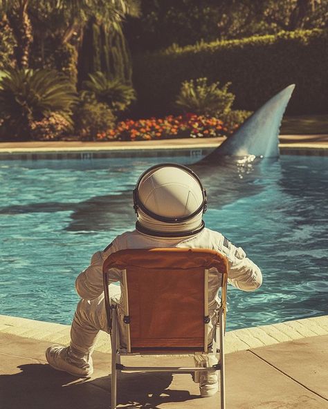 Chillin with the pet - - #Inspiration #funny #fler #instaart #instagram #instamood #wallart #obraznastenu #obraznaplatne #obraz #astronautart #astronaut #surreal #shark #jaws #funny #jokeoftheday Shark Jaws, Astronaut Art, Joke Of The Day, Insta Art, Surrealism, Pet, Wall Art, Funny, Instagram