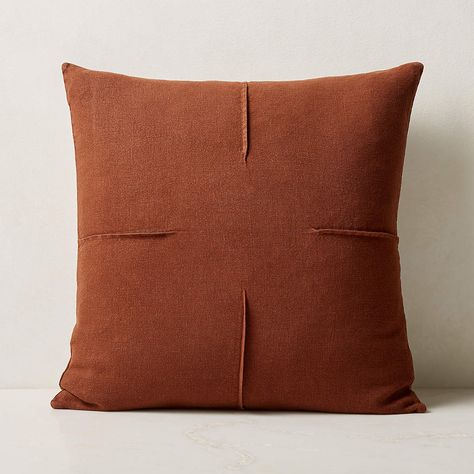 Tuck Brown Linen Throw Pillow Cover 20'' + Reviews | CB2 Cb2 Pillows, Brown Throw Pillow, Tan Pillows, Brown Throw Pillows, Silk Throw Pillows, Suede Pillows, Faux Fur Pillow, Grand Hyatt, Fabric Construction