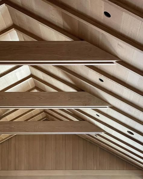 Adam Jordan Architecture on Instagram: “Site visits l Adam Jordan Architecture” Jordan Architecture, Adam Jordan, Vaulted Ceiling Ideas, Architecture Ceiling, Exposed Beams Ceiling, Ceiling Details, Shed Tiny House, Aspen House, Ceiling Trim