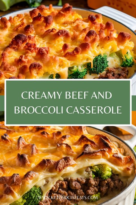 Creamy beef and broccoli casserole with a golden cheese topping. Hamburg And Broccoli Recipes, Ground Beef And Broccoli Recipes Healthy, Broccoli Keto Recipes, Ground Beef And Broccoli Recipes, Beef And Broccoli Casserole, Broccoli Recipes Healthy, Casserole With Ground Beef, Ground Beef And Broccoli, Steak And Broccoli